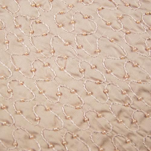 Squiggly Lines with Beads Silk Shantung Hand-beaded