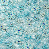 Floral Design with Beads French Guipure Lace Fabric