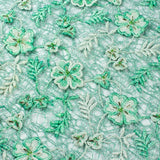 Floral Design with Beads French Guipure Lace Fabric