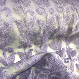 Chenille Floral Pattern Silk Organza Embroidery