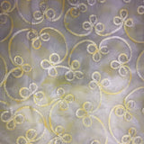 Soutache Floral Swirl Pattern Silk Organza Embroidery