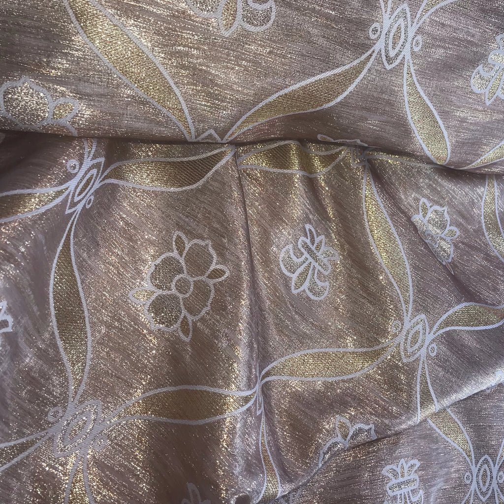 Fleur de Lis Old Gold Brocade Polyester