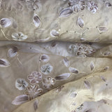 Multi-color Floral Pattern Silk Organza Embroidery