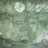 Hand Painted Floral Pattern Silk Organza Embroidery