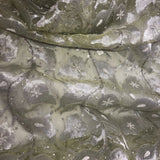 Silver Floral Pattern Silk Organza Embroidery