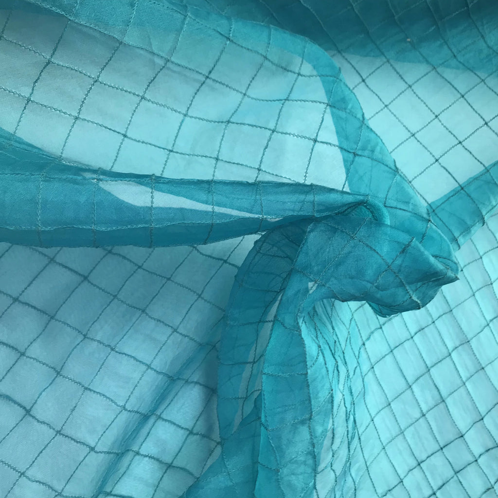 One Inch Quilted Silk Organza