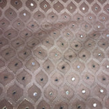 Rounded Diamond Pattern with Mirrors Silk Organza Embroidery