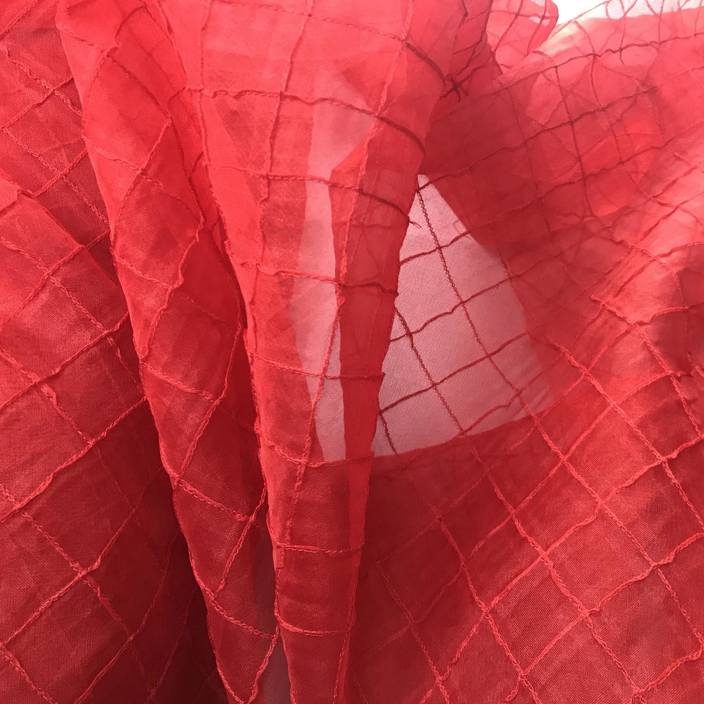 One Inch Quilted Silk Organza