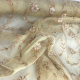 Hand Painted Floral Pattern Silk Organza Embroidery