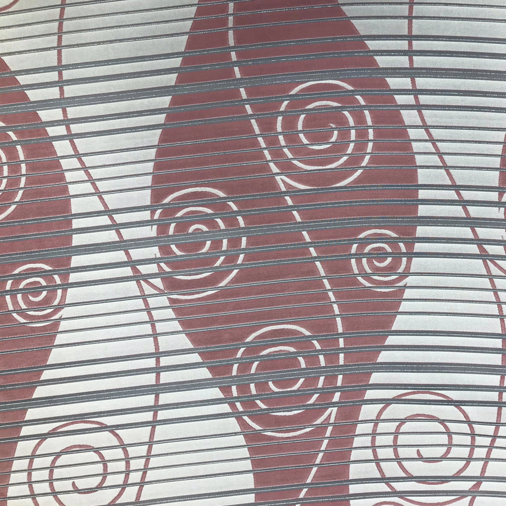 Abstract Swirl and Stripe Pattern Polyester Print
