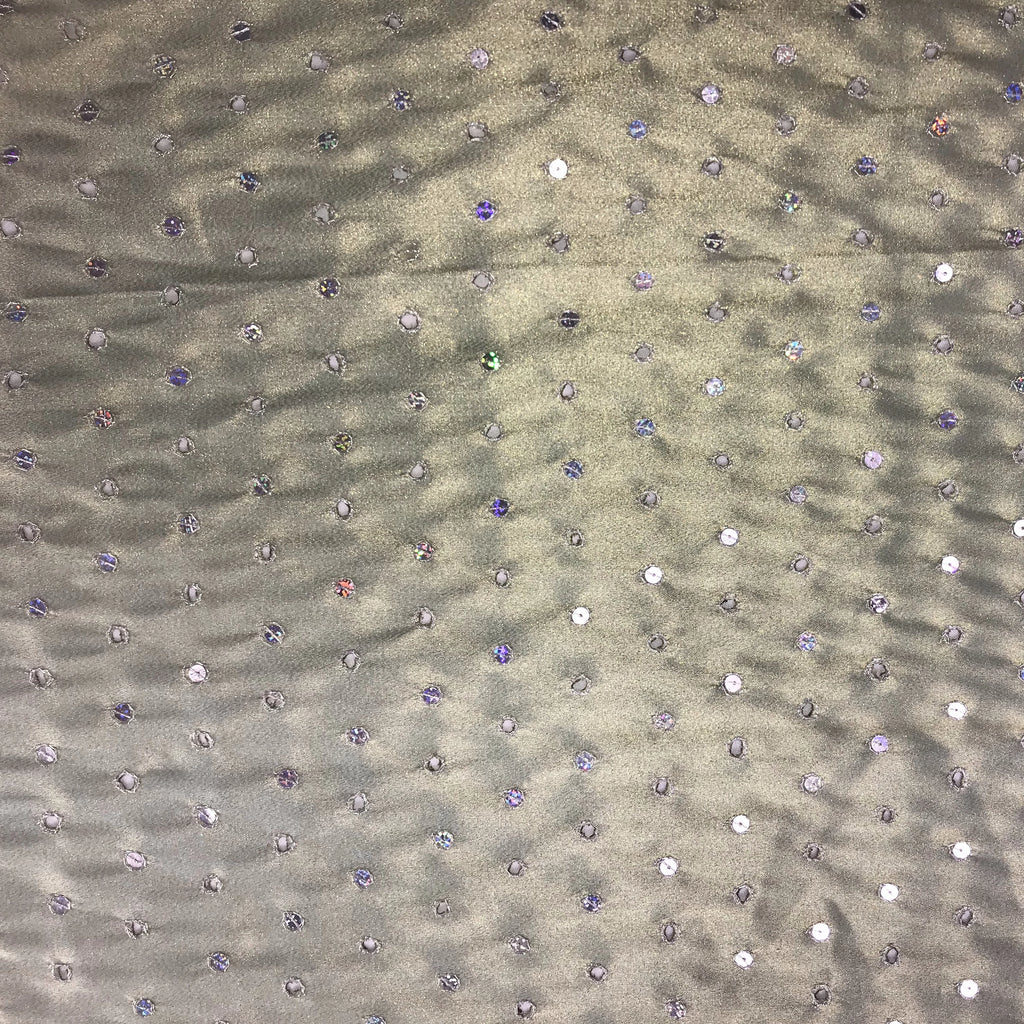 Hand-Stitched Sequins Design Polyester Silk Organza