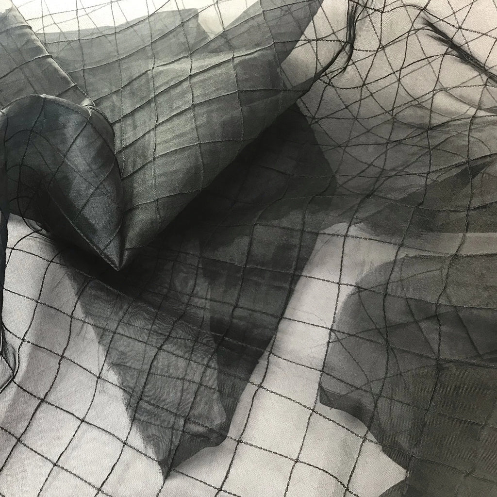 One Inch Quilted Silk Organza