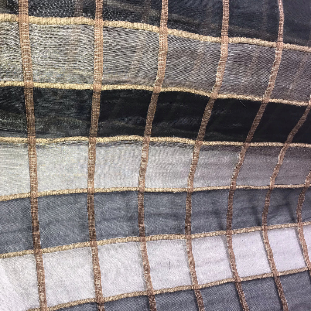Jude Box Pattern Metallic Silk Organza Embroidery