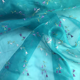 Simple Multi-colored Tulip Pattern Silk Organza Embroidery
