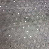 Rounded Diamond Pattern with Mirrors Silk Organza Embroidery