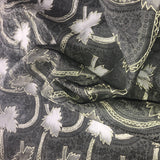 Leaf Pattern Silk Organza Embroidery