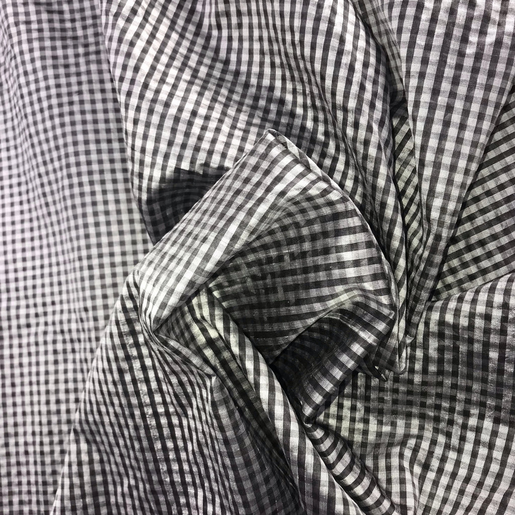 Gingham Pattern Silk Organza