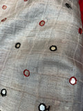 Silk tassar with mirror work