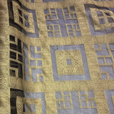 Gold Squares and Crosses (Geometric) Pattern Silk Organza Jacquard