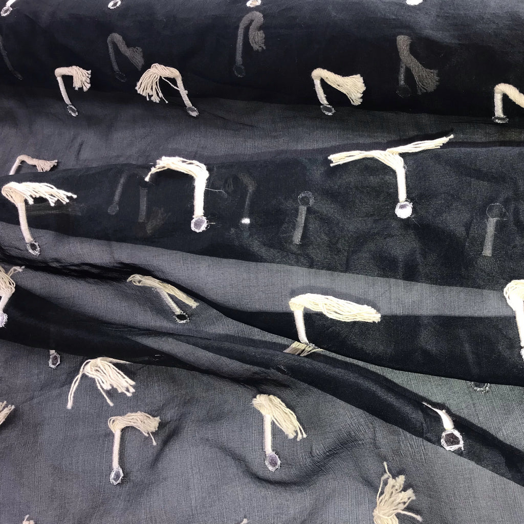 Tassels and Mirrors Silk Organza Embroidery
