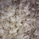 Soutache Floral Swirl Pattern Silk Organza Embroidery