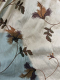 Feathery Flower Design Silk Shantung Embroidery