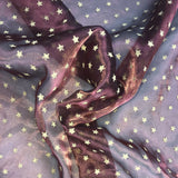 Metallic Star Print Silk Organza