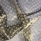 Metallic Star Print Silk Organza