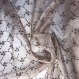 Small, Wavy, Connected Flower Pattern Silk Organza Embroidery