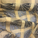 Checkerboard Floral Pattern Linen Embroidery