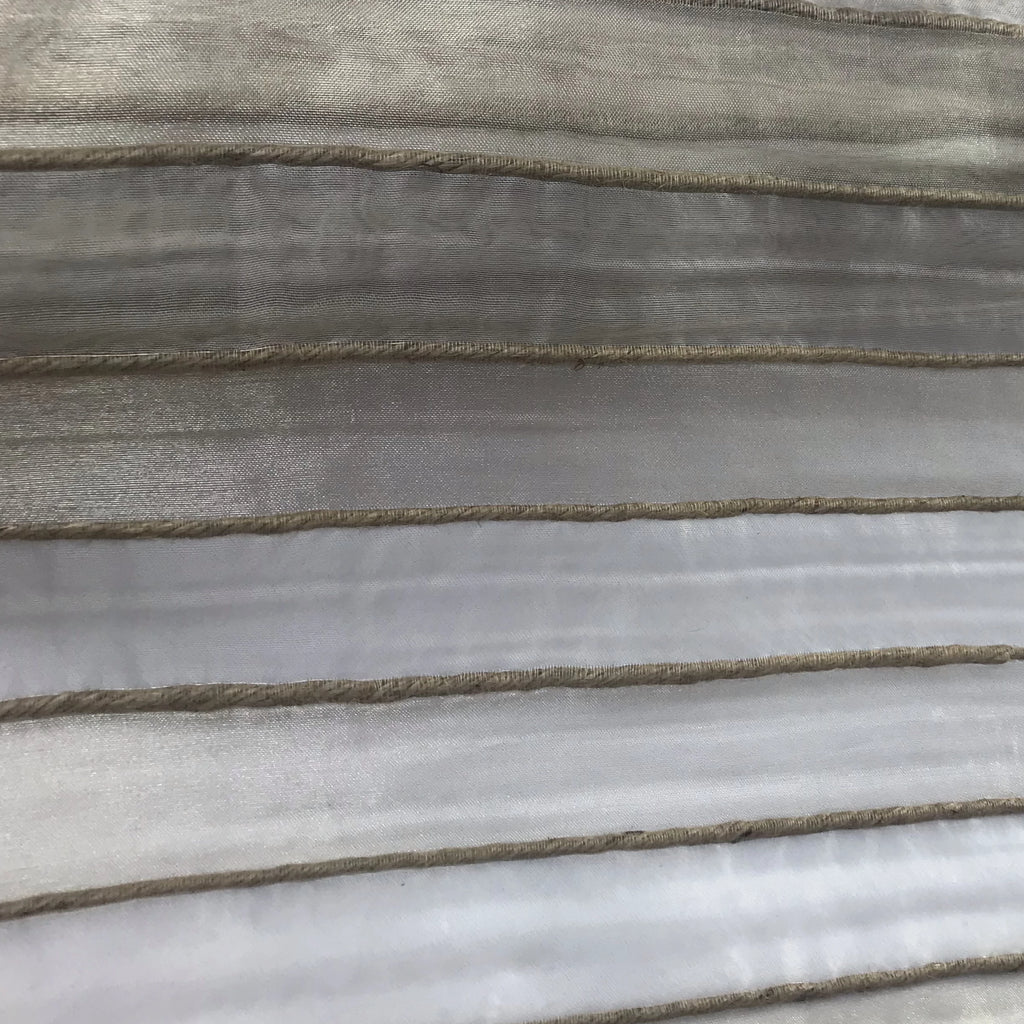 Jude Stripe Pattern Metallic Silk Organza Embroidery
