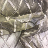 Criss Cross Pattern Silk Organza Embroidery