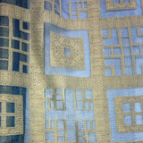 Gold Squares and Crosses (Geometric) Pattern Silk Organza Jacquard