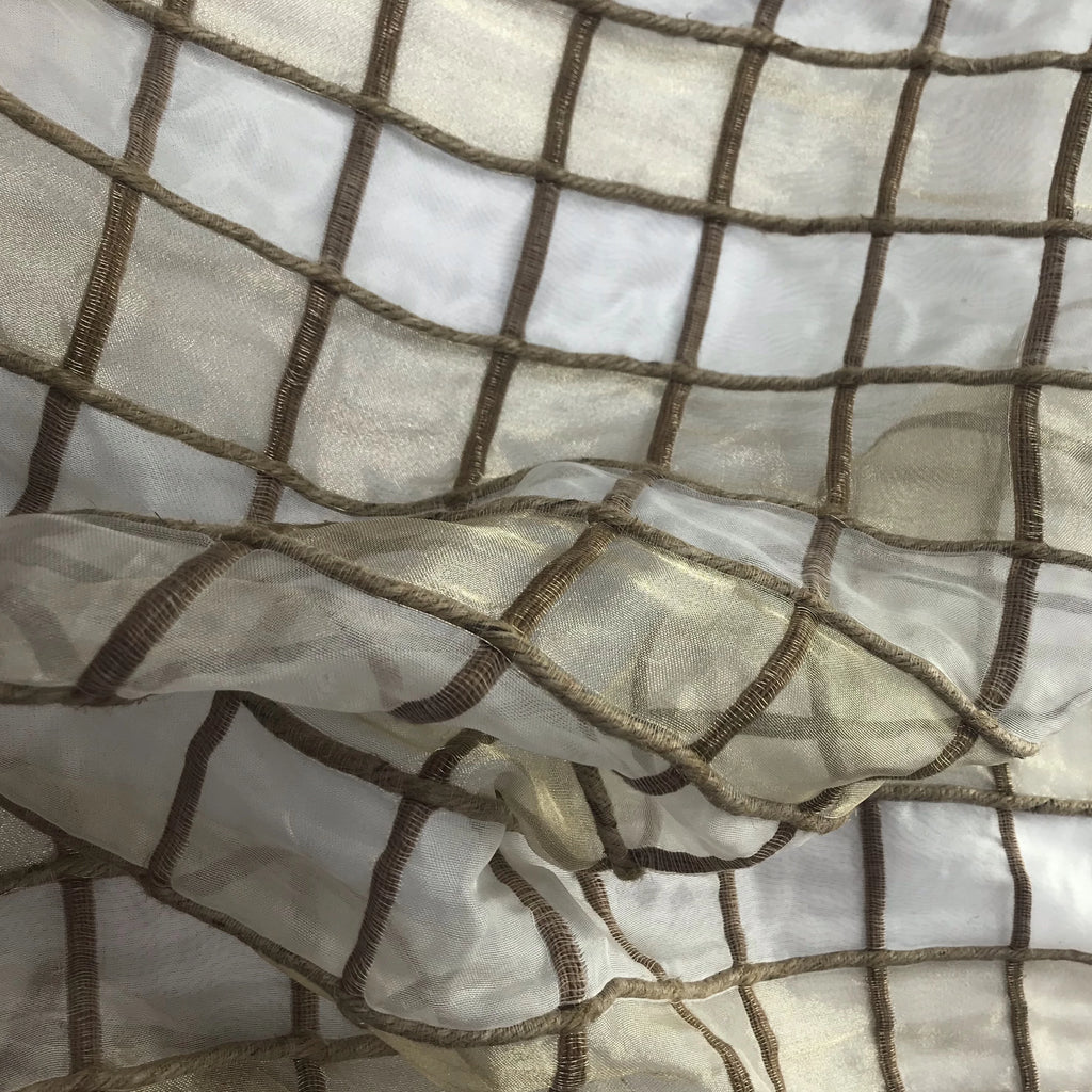 Jude Box Pattern Metallic Silk Organza Embroidery