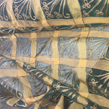 Checkerboard Floral Pattern Linen Embroidery