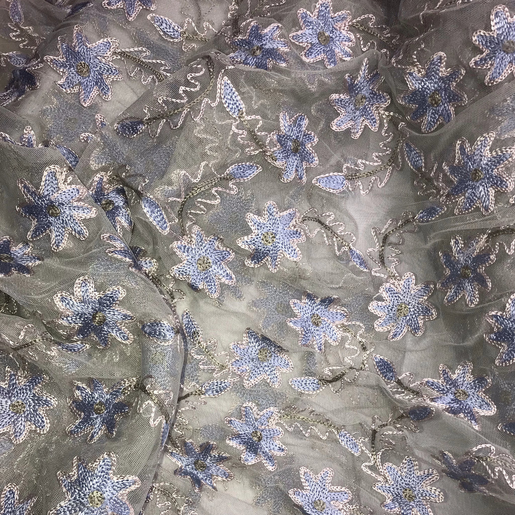 Floral Tulle Embroidery Polyester