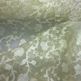 Cracked Ice Floral Pattern Silk Organza Jacquard