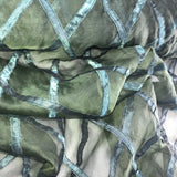 Criss Cross Pattern Silk Organza Embroidery