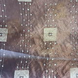 Silver Lines Connecting Gold Boxes Silk Organza Embroidery
