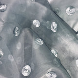 3D Velvets Flocks Silk Organza Embroidery