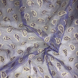 Gold Paisley Pattern Silk Organza Embroidery