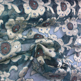 Thick Gold Floral Pattern Silk Organza Embroidery