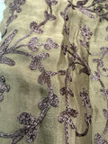 Silk crape with beautiful Embroidery
