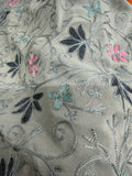 Silk crape with beautiful Embroidery