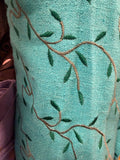 100% Silk Linen with leafy embroidery 55”
