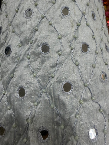 Silk Dupion with Diamonds Handmade and Mirror work