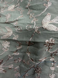 Silk crape with beautiful Embroidery