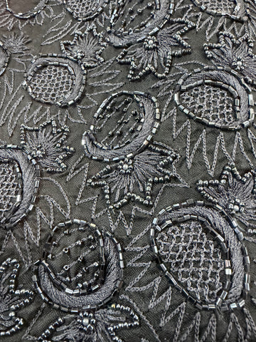 Silk organza with havey handwork self color 45”