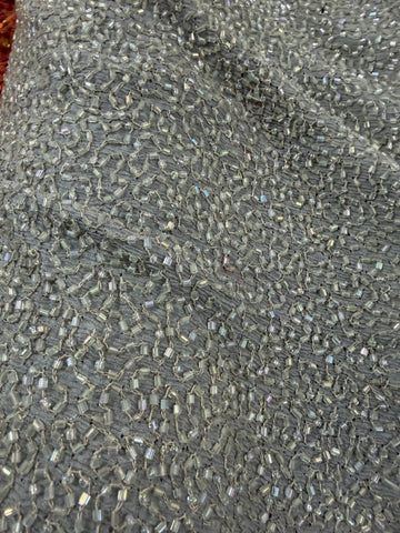 Chiffon silk with all handwork beads work 45”