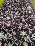 Silk crape with beautiful Embroidery